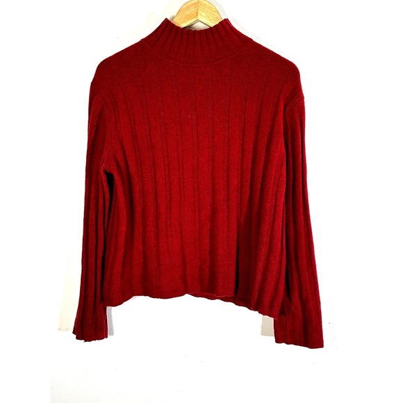 Banana Republic Italian Merino Turtleneck Sweater Womons Medium Red - Picture 2 of 11